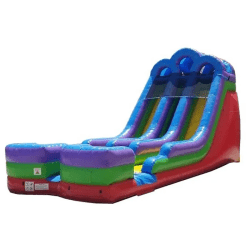 18 foot double lane inflatable water slide rainbow3 1763849677 18' Retro Rainbow Double Bay Inflatable Water Slide