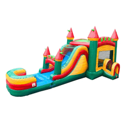 k xco wdmfcfm 3qtr 1763924963 Mega Fire Marble Water Slide Bounce House Combo