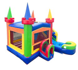 Modular Modern Rainbow Inflatable Water Slide Bounce House Combo