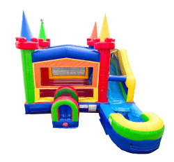 xco wdrnbwm rp front 1763922844 Modular Modern Rainbow Inflatable Water Slide Bounce House Combo